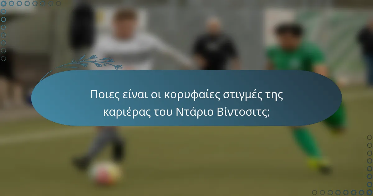 Ποιες είναι οι κορυφαίες στιγμές της καριέρας του Ντάριο Βίντοσιτς;