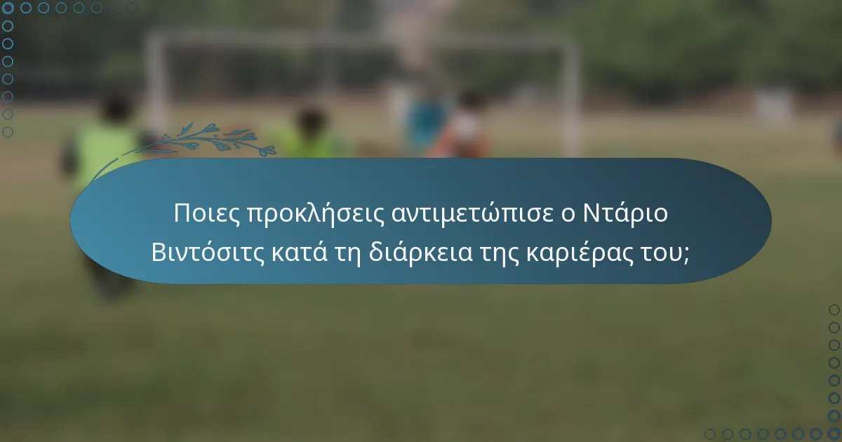 Ποιες προκλήσεις αντιμετώπισε ο Ντάριο Βιντόσιτς κατά τη διάρκεια της καριέρας του;