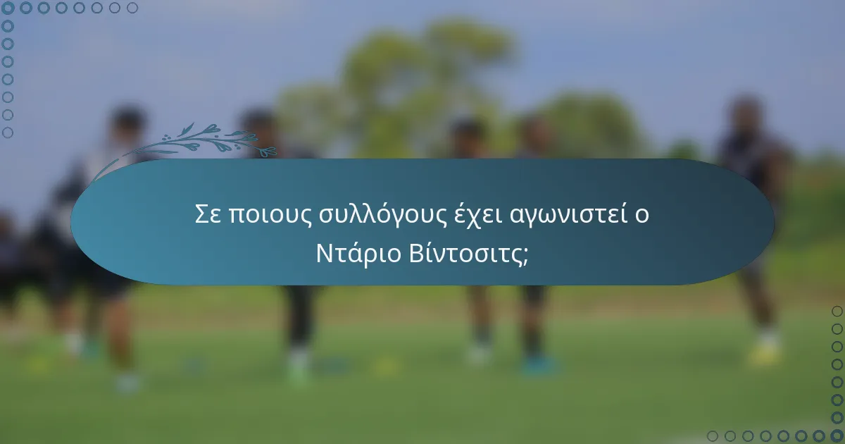 Σε ποιους συλλόγους έχει αγωνιστεί ο Ντάριο Βίντοσιτς;